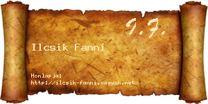 Ilcsik Fanni névjegykártya